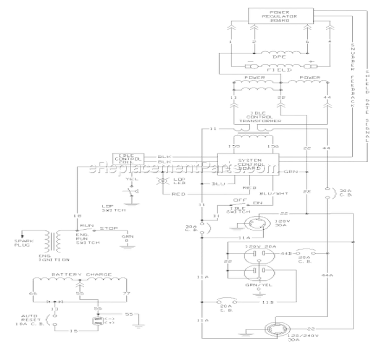 Page C Diagram and Parts List for 9779-2  Briggs and Stratton Generator